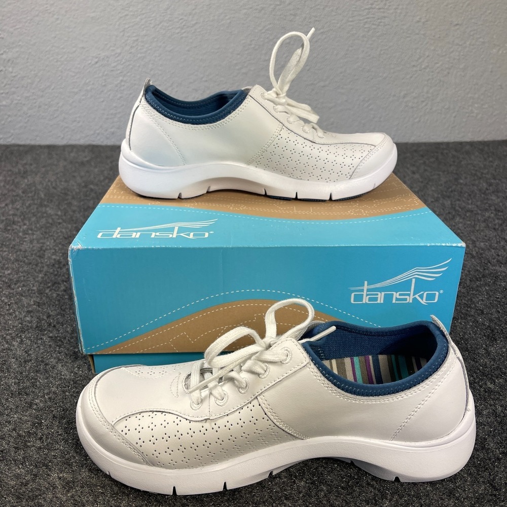 Dansko Womens Shoes 36 Elise Leather White Lace Up Comfort Nursing Slip Resist